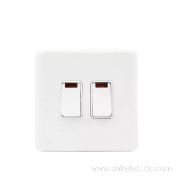 2Gang 20A Double Pole Switch With Neon switch